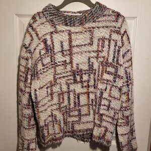 Hunter Bell Rory Knit Sweater Woman's XS Cream w/Multi Color Design NEW
